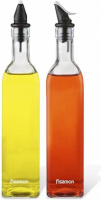 Набор 2 стеклянные бутылки Fissman Grey для масла и уксуса 2х500мл, крышка с дозатором