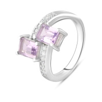 Серебряное кольцо CatalogSilver с натуральным аметистом 1.95ct, вес изделия 3,79 гр (2107422) 18 размер