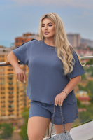 Літній костюм з шортами «Gemini» | Норма і батал Графіт, 46-48