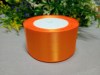 Атласная лента/ 5 см/ 23 метра/ оранжевый