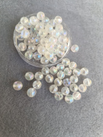 Акриловые бусины/ 8 мм / 10 грам(40шт) прозрачный с АБ