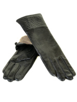 PODIUM Перчатка Женская кожа F25-17/2 33см мод2 black шерсть Распродажа