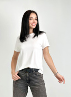 Жіноча футболка «Zefir» трикотаж оптом | Розпродаж моделі Білий, 42-44
