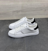 Демісезонні шкіряні кеди колір білий/чорний