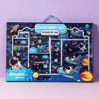 Набор для творчества и рисования,«Космос» подарочный набор канцелярии для детей пенал, карандаши, маркеры