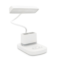 Гибкая настольная лампа BKL-L9 с органайзером, 3+ 1режим (белый+теплый белый), сенсорное включение, встроенный аккум 500mAh,17х4 см, 350г, White, Box