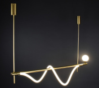 Люстра потолочная LED MBJ8-1800 Латунь 40-122х30х180 см.