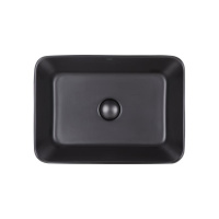 Раковина-чаша Qtap Virgo 490х350х110 Matt black з донним клапаном QT18112261MBMB