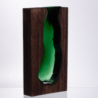 Ваза стеклянная прозрачная прямоугольная, декоративная ваза для дома стильная для цветов HP-32-2