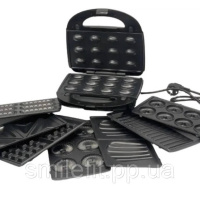 Електрична бутербродниця мультимейкер 8 в 1 Rainberg RB-2283 3000Вт із змінними насадками