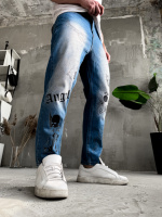 Джинси дтф чоловічі стильні весна літо з малюнком