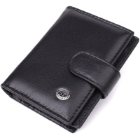 Компактный мужской бумажник вертикального формата из натуральной кожи ST Leather 23095 Черный