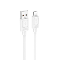 Кабель HOCO X122 Benefit silicone charging data cable iP White (6942007662192)