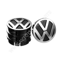 Заглушка колесного диска VW 60x55  черный ABS пластик (4шт.) 50007 (50007)