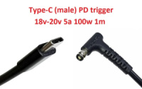 Кабель-переходник триггер PD 18-20v Type-C for Sony VGP-AC19v74 (L-type) 1.4m (19.5v 2a) на 4.9mm (+ 1m з USB Type-C (male) Power Delivery PD тригер