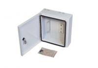 Гермобокс VAGOS 300х330x120 под сплайс кассету до 32 ОВ, метал, IP54, дверь петельная, поворотный замок, 2 отв. 22мм