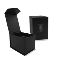 Коробочка для годинника Boxes чорна з чорним тризубом (1000-0356) — стильний футляр для зберігання