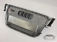 Тюнинг Решетка радиатора Audi A5 2007-2011год Серая с хром рамкой (в стиле RS)