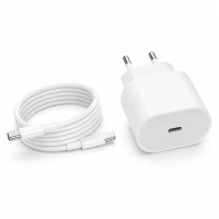 Мережевий зарядний пристрій 26X-199 35W USB-C білий • Адаптер швидкого заряджання 26X-199 з кабелем Type-C–Type-C 1 м для смартфонів і USB-C пристроїв