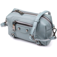 Женская сумка из натуральной кожи с современным декором Vintage 22925 Голубой