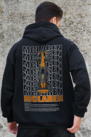 Утеплене зіп худі на флісі зіпер з принтом Mclaren Without Kane Black