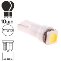 Лампа диодная T-5 1SMD 5050/12V W  54242 (T-5 1SMD 5050W)