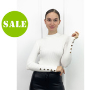 Жіночий трикотажний гольф з кнопками «Lissom» оптом I Розпродаж моделі