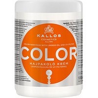 Маска для окрашенных и поврежденных волос с льняным маслом и УФ-фильтром Kallos Color Калос Колор, 1 л