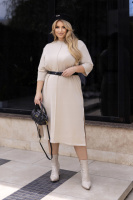 Трикотажна сукня вільного крою «Berry» | Норма і батал Бежевий, 46-48