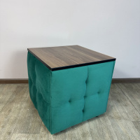 Пуф-трансформер 5в1 Остин-4 со столиком велюр изумрудный/орех калифорнийский 8-4-9005