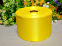 Атласная лента/ 5 см/ 23 метра/  жёлтый