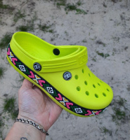 -Женские Тапочки CROC$ Лайм Кроксы Шлёпки Сланцы Жолтые (размеры: 37,39)