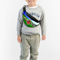 Сумка-бананка дитяча Тачки Блискавка Маквін з принтом, 32х15см, сумка для хлопчика через плече (00149)