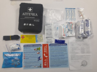 Аптечка АМА-1 (до 9 осіб) Сумка Чорна « First aid Kit» 24ед (новокаїн 0,5%,вугілля,джгут,охл)