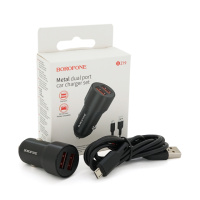 Набор BOROFONE BZ19A АЗУ 2xUSB+ кабель Micro, 2.4A, 1м, Black, Box