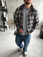 Сорочка байкова стильна вільна посадка чоловіча в клітинку