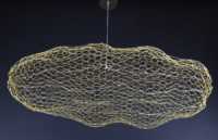 Люстра светодиодная подвесная LED светильник для квартиры на потолок лэд 27653 Золото 25-200х42х80 см.