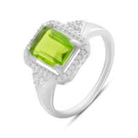 Серебряное кольцо CatalogSilver с хризолітом, вес изделия 3,68 гр (60002319) 17.5 размер