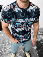 Синя модна чоловіча літня футболка зі стильним дизайном