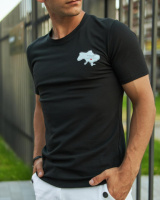 Футболка чорна «603,548» маленький принт (9065219685)