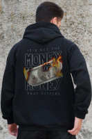 Утеплене зіп худі на флісі зіпер з принтом Fire Without Kane Black