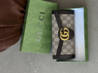 Великий гаманець-візитниця Gucci Marmont шоколад