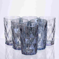 Набір склянок Diamond Blue 6 штук по 300 мл HP-19-276 скляних прозорих склянка для напоїв лимонадів та газованки