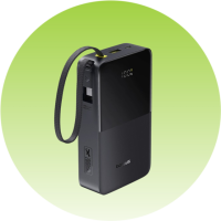 Повербанк Baseus Bipow 2 Pro 20000 mAh 22.5W з цифровим дисплеєм, вбудованим кабелем USB-C, чорний