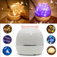 Нічник проектор зоряного неба USB «Бантик» 1200mAh, 6 змінних слайдів