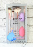 Набор кистей и спонжиков для макияжа Ruby Face Princess (5 предметов) серебро