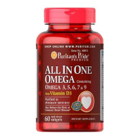 Puritan's Pride All In One Omega 3, 5, 6, 7 & 9 with Vitamin D3 60 капс