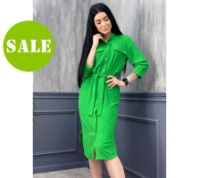 Довга сукня-сорочка з поясом «Marcella» оптом | Норма | Розпродаж моделі