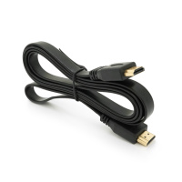 Кабель Merlion HDMI-HDMI 1.5m, v1.4, плоский Black, (Пакет), Q150