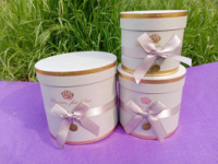 Коробка цилиндр/ 3 в 1 / серебро